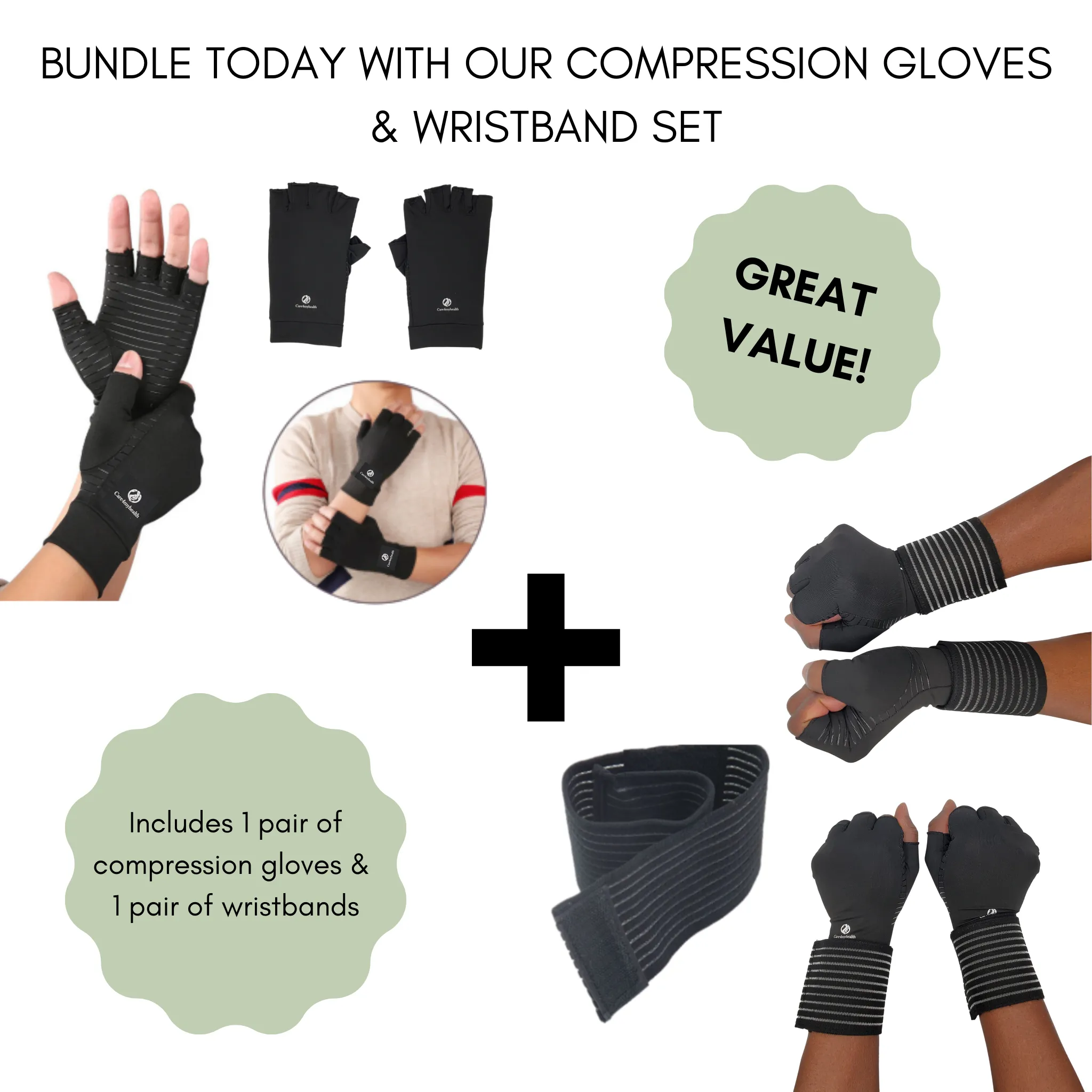 Copper Compression Open Finger Arthritis  Gloves