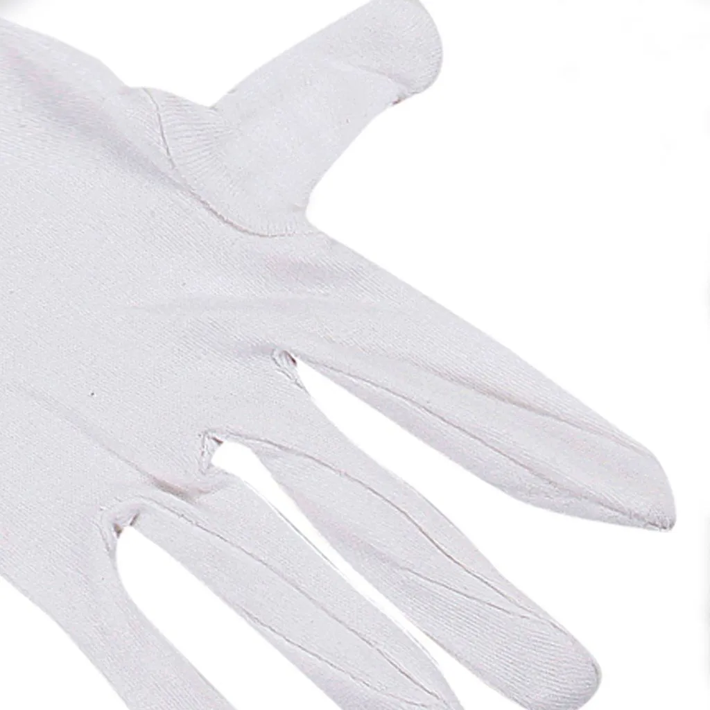 Cotton Hand Gloves Full Hand Gloves Cold & Sun Protective(White)