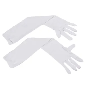 Cotton Hand Gloves Full Hand Gloves Cold & Sun Protective(White)