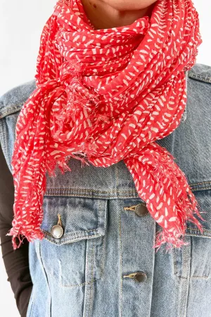 Cotton Scarf in Stitch Red