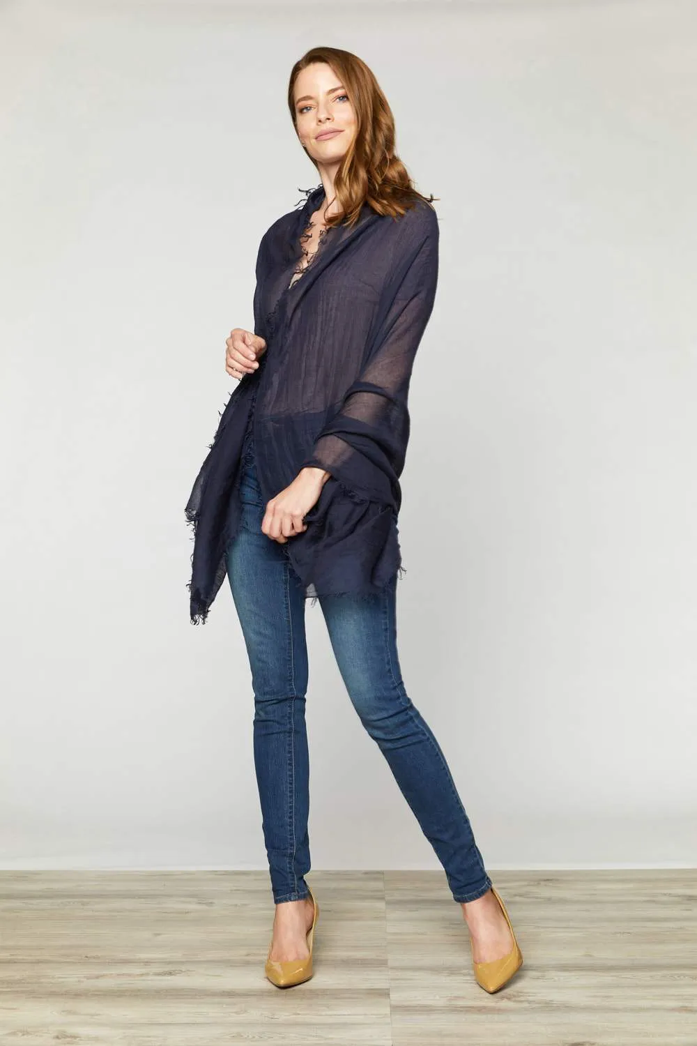 Crinkled Lyocell Lightweight Scarf
