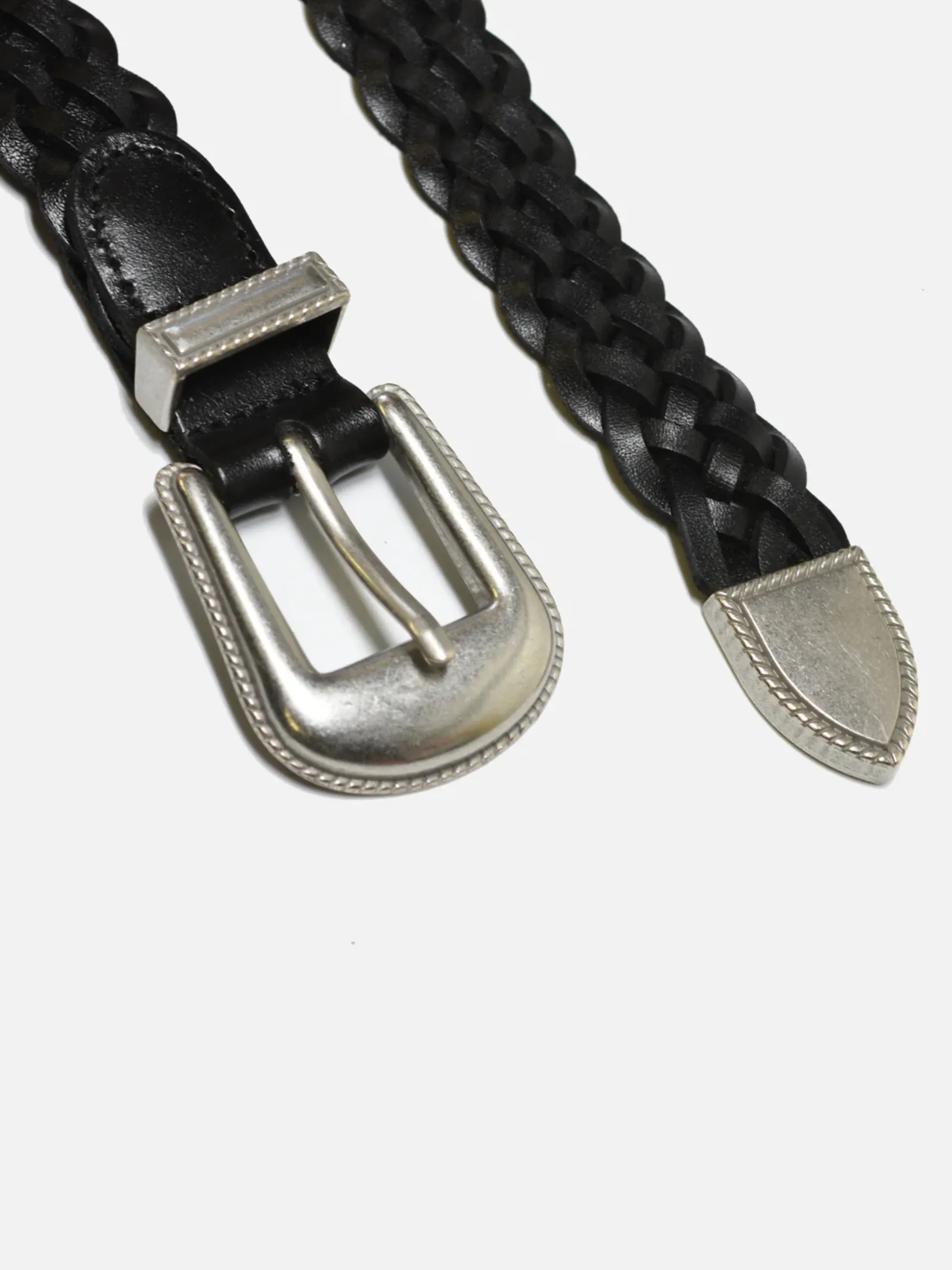 Curated Basics Belt - Black Western Braided Leather