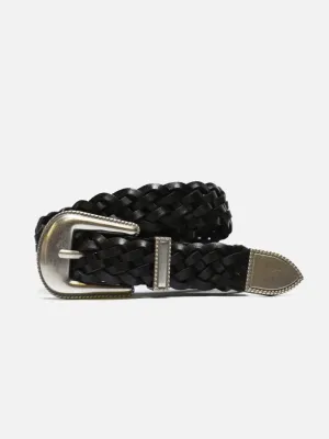 Curated Basics Belt - Black Western Braided Leather