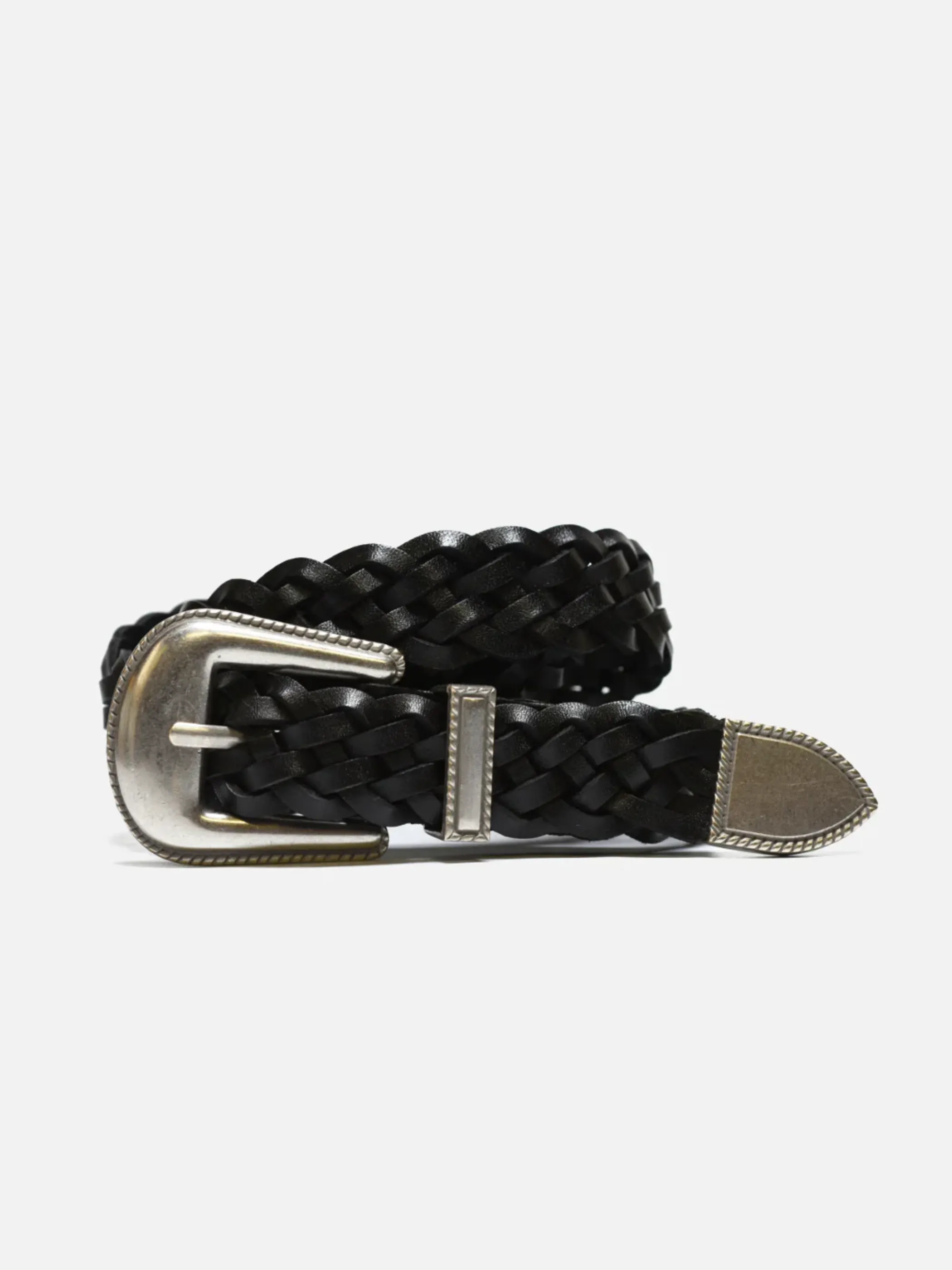 Curated Basics Belt - Black Western Braided Leather