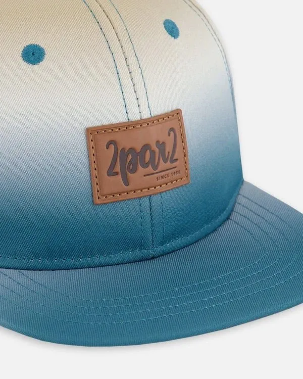 Deux par Deux - Printed Cap Bluish Gray And Beige