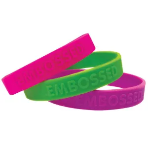 Embossed & Imprinted 1/2" Custom Silicone Wristbands SILEC - CHILD (100/Pack)