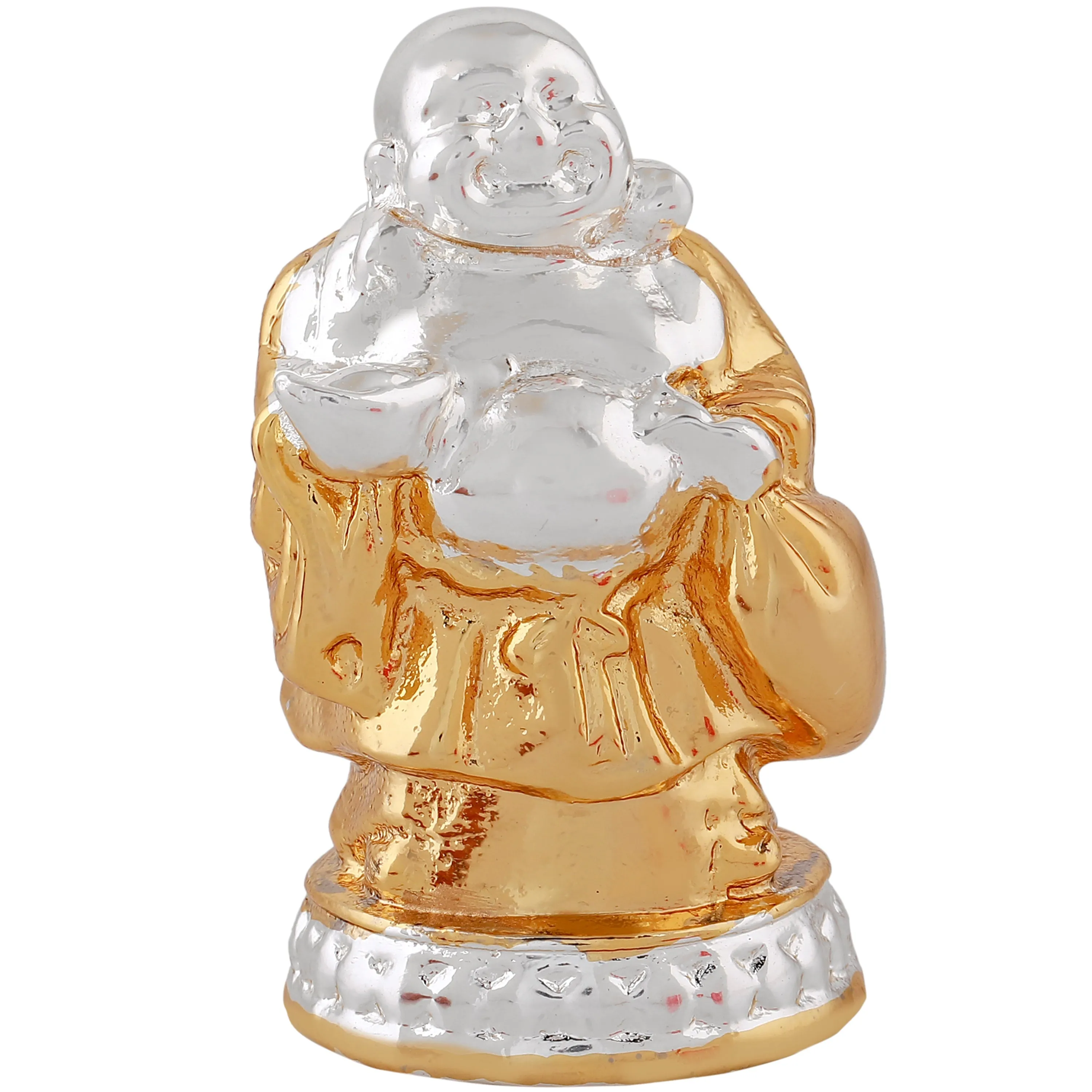 Estele Gold - Rhodium Plated Decorative Laughing Buddha Idol