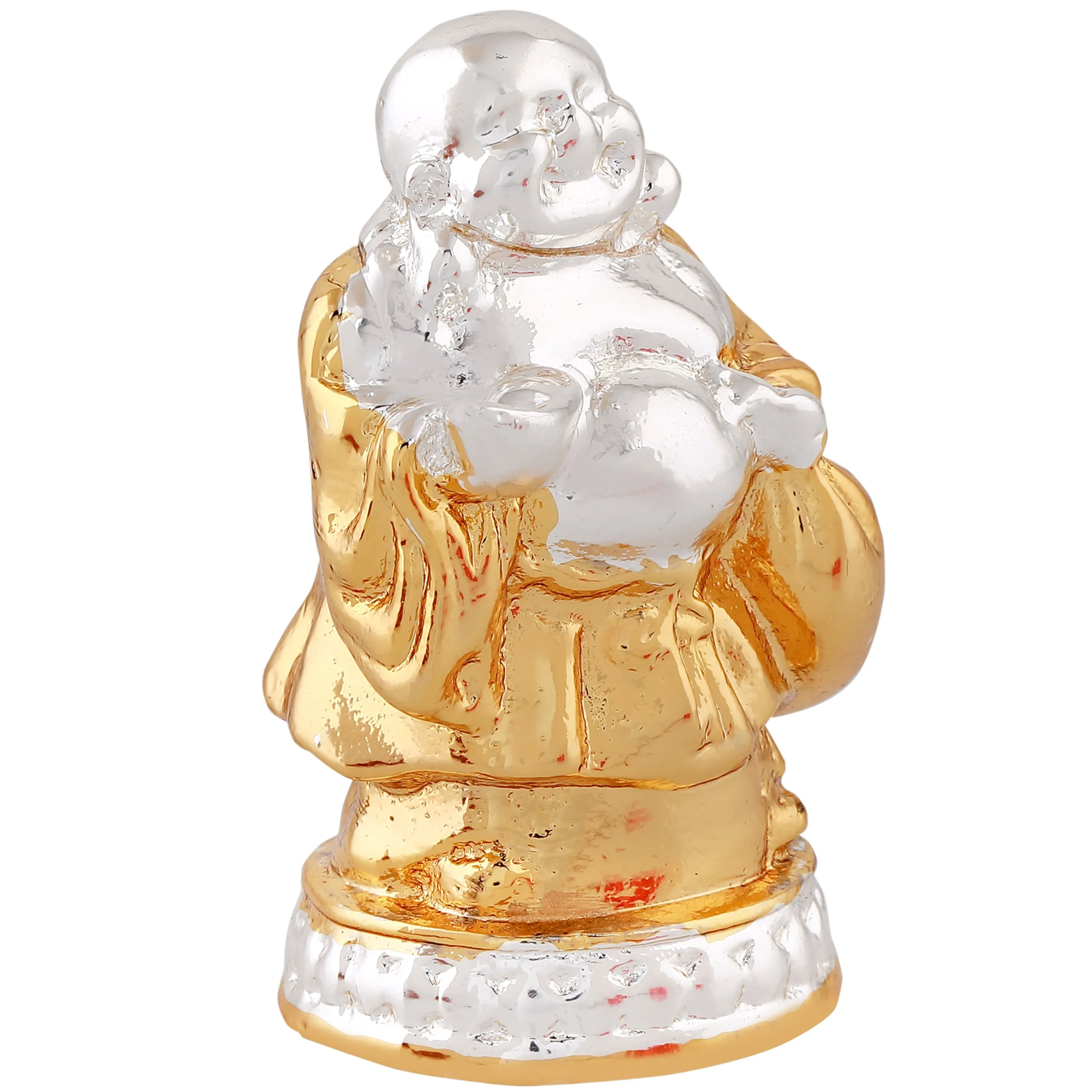 Estele Gold - Rhodium Plated Decorative Laughing Buddha Idol