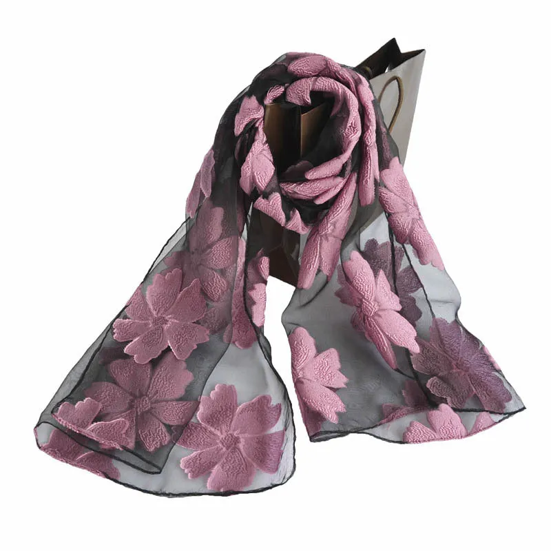 Ethnic Flower Print Long Scarf Shawl Fringed Scarves for Women Ladies Girls 70x180
