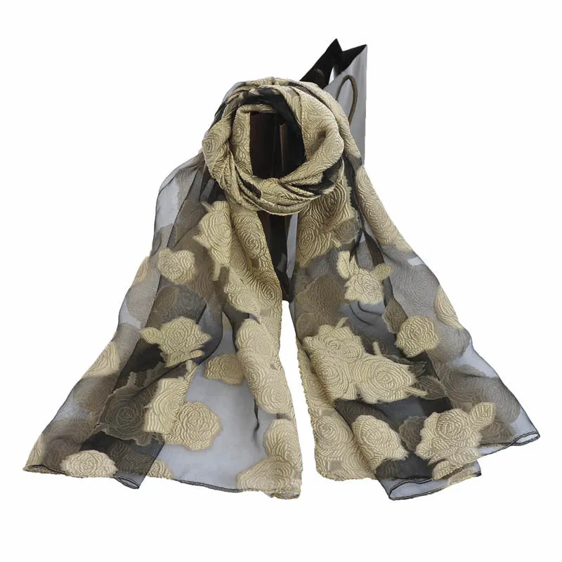 Ethnic Flower Print Long Scarf Shawl Fringed Scarves for Women Ladies Girls 70x180
