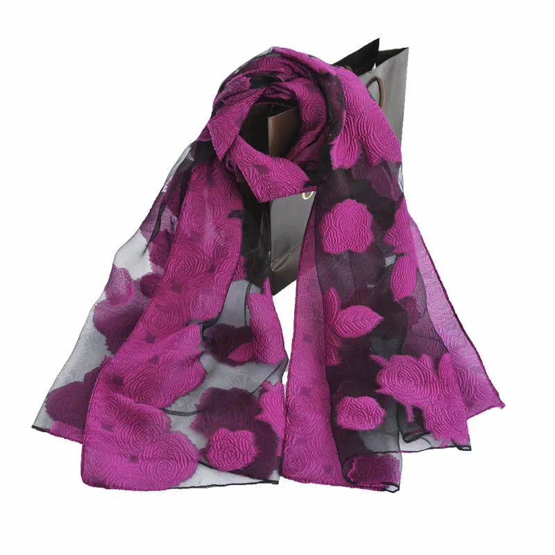 Ethnic Flower Print Long Scarf Shawl Fringed Scarves for Women Ladies Girls 70x180