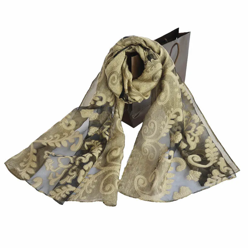 Ethnic Flower Print Long Scarf Shawl Fringed Scarves for Women Ladies Girls 70x180