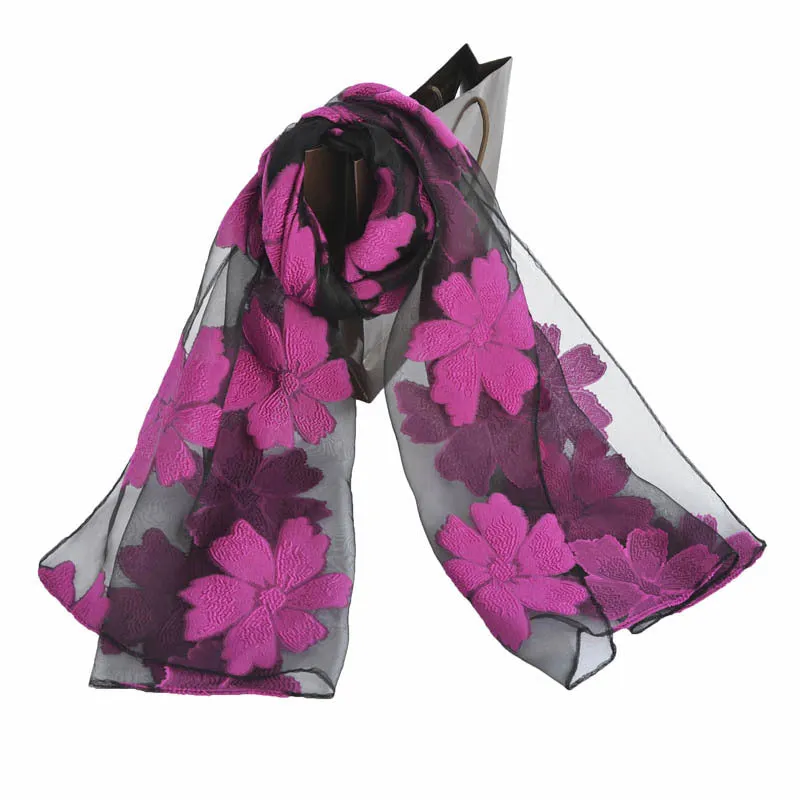 Ethnic Flower Print Long Scarf Shawl Fringed Scarves for Women Ladies Girls 70x180