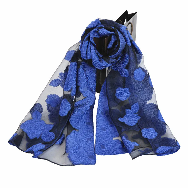 Ethnic Flower Print Long Scarf Shawl Fringed Scarves for Women Ladies Girls 70x180