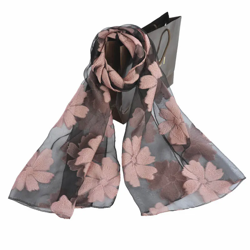 Ethnic Flower Print Long Scarf Shawl Fringed Scarves for Women Ladies Girls 70x180