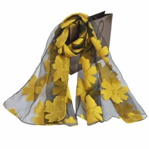 Ethnic Flower Print Long Scarf Shawl Fringed Scarves for Women Ladies Girls 70x180
