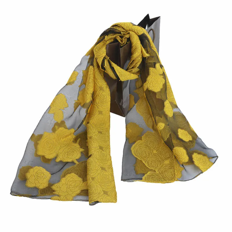 Ethnic Flower Print Long Scarf Shawl Fringed Scarves for Women Ladies Girls 70x180