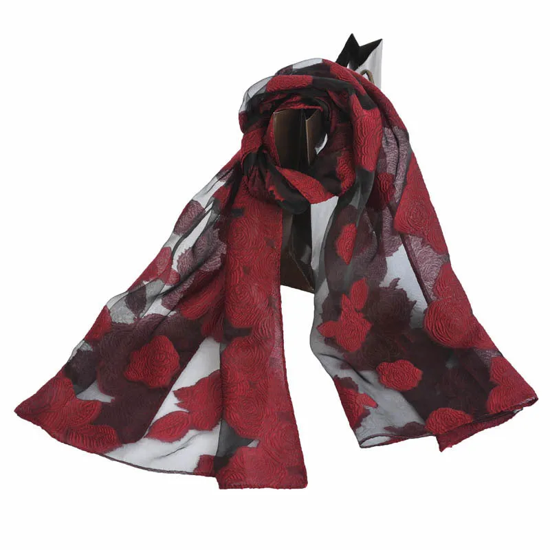 Ethnic Flower Print Long Scarf Shawl Fringed Scarves for Women Ladies Girls 70x180