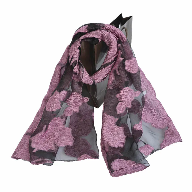 Ethnic Flower Print Long Scarf Shawl Fringed Scarves for Women Ladies Girls 70x180