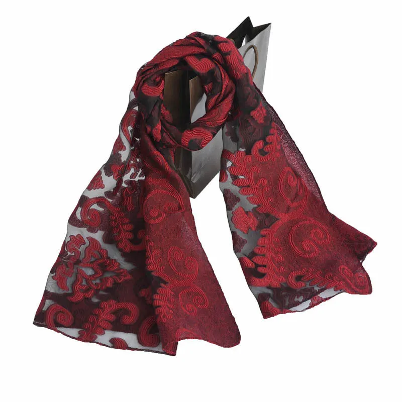 Ethnic Flower Print Long Scarf Shawl Fringed Scarves for Women Ladies Girls 70x180