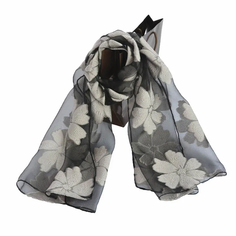 Ethnic Flower Print Long Scarf Shawl Fringed Scarves for Women Ladies Girls 70x180