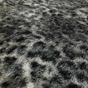 Eyelash Jersey Fabric - Grey and yellow