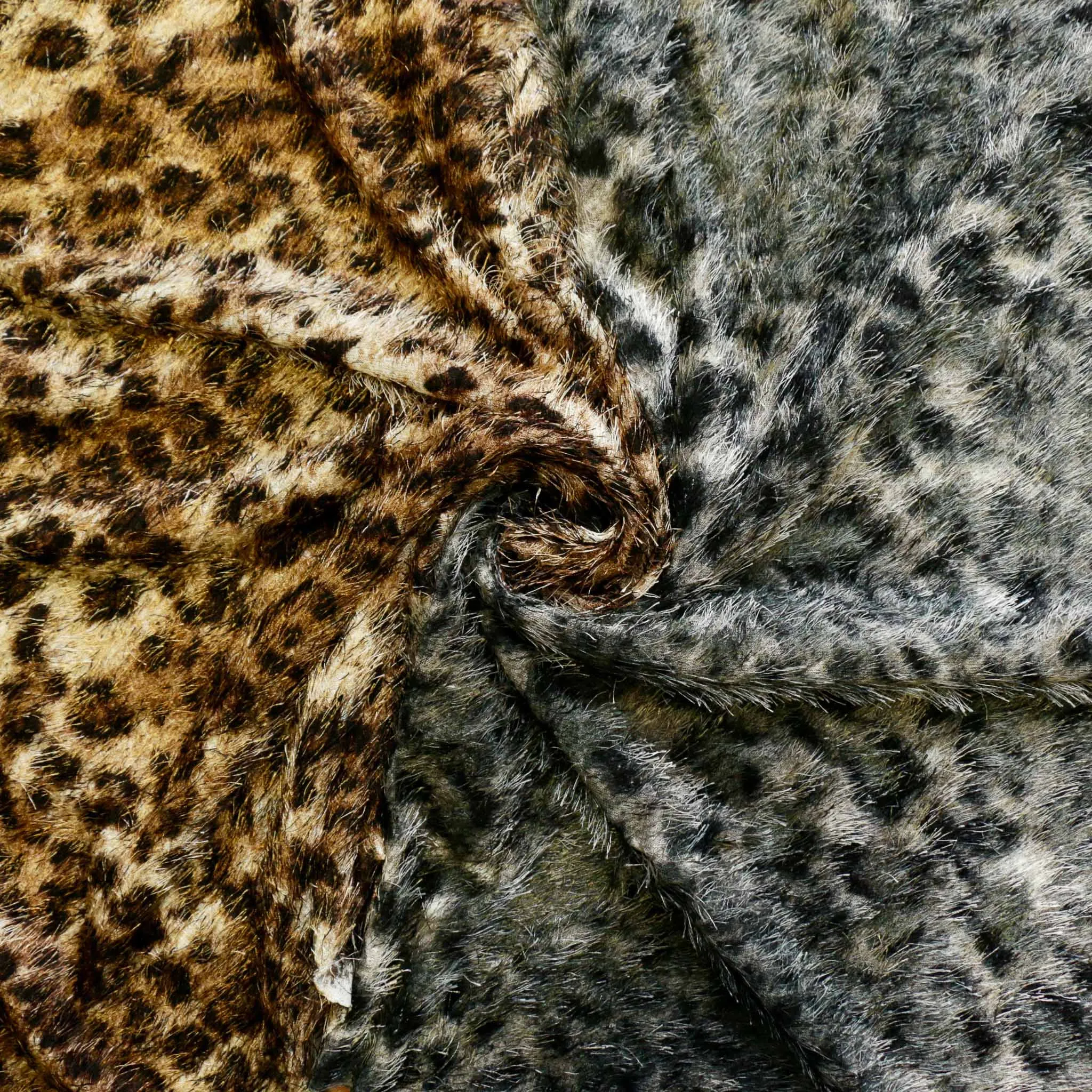 Eyelash Jersey Fabric - Grey and yellow