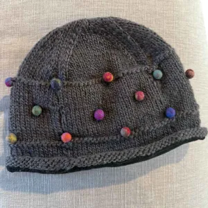 Felted Sugar Dot Beanie - Grey