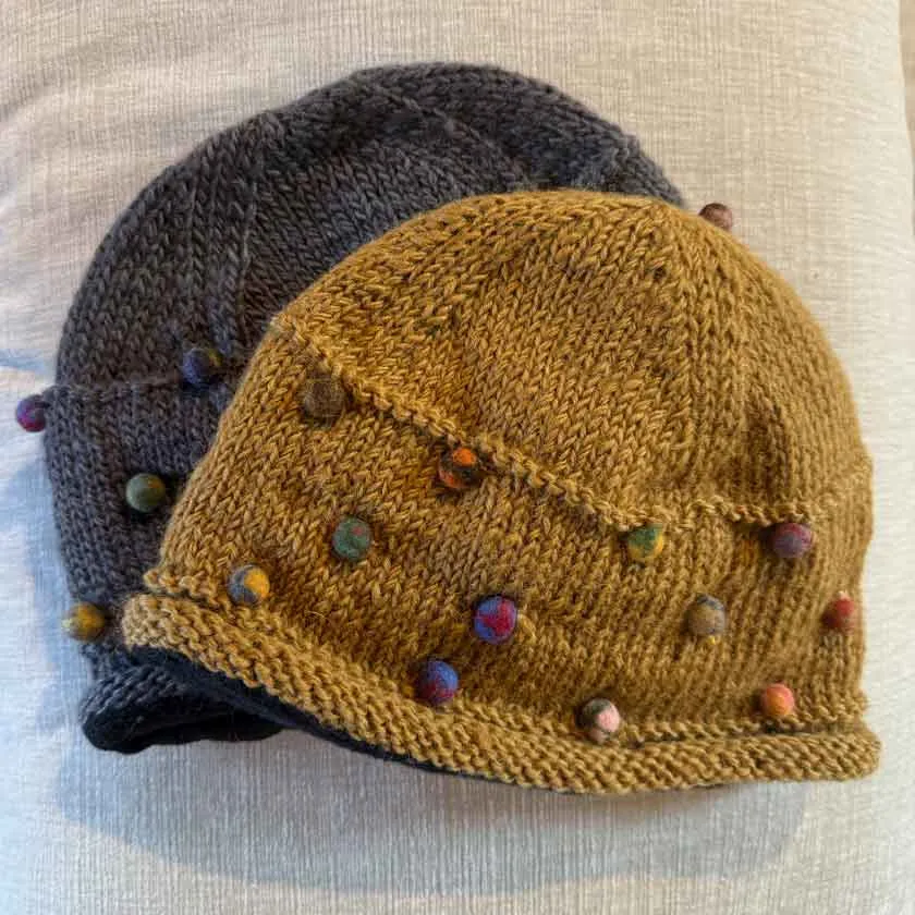 Felted Sugar Dot Beanie - Mustard