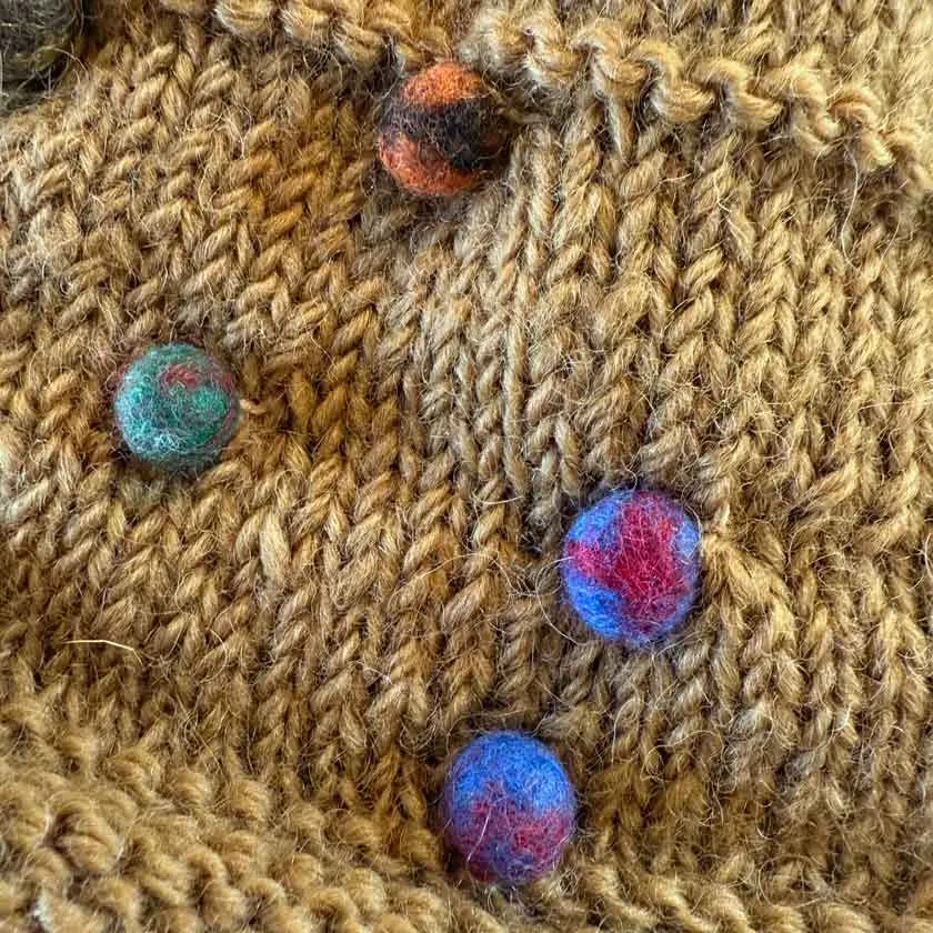 Felted Sugar Dot Beanie - Mustard