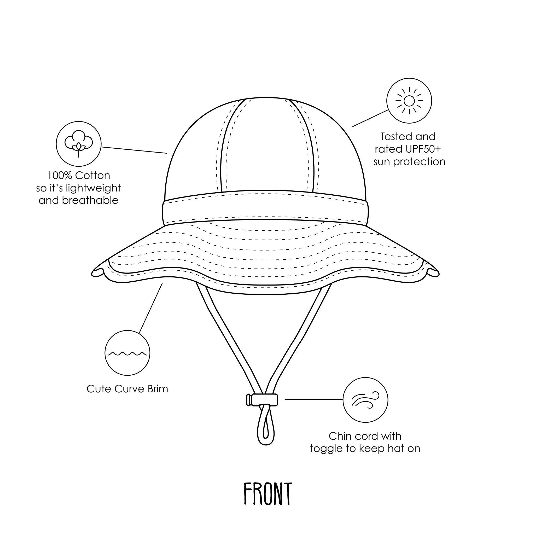 Flying Unicorns Wide Brim Infant Sunhat