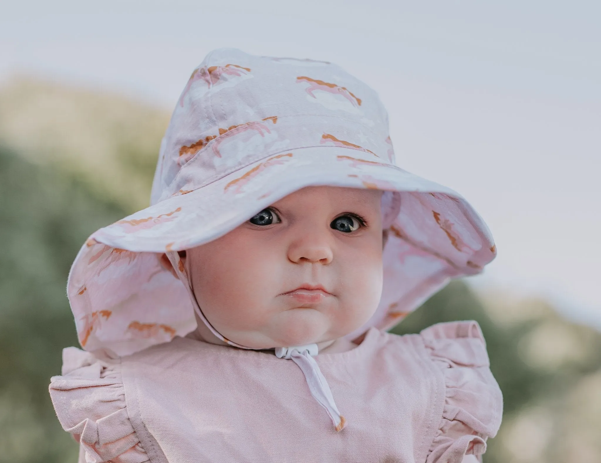 Flying Unicorns Wide Brim Infant Sunhat