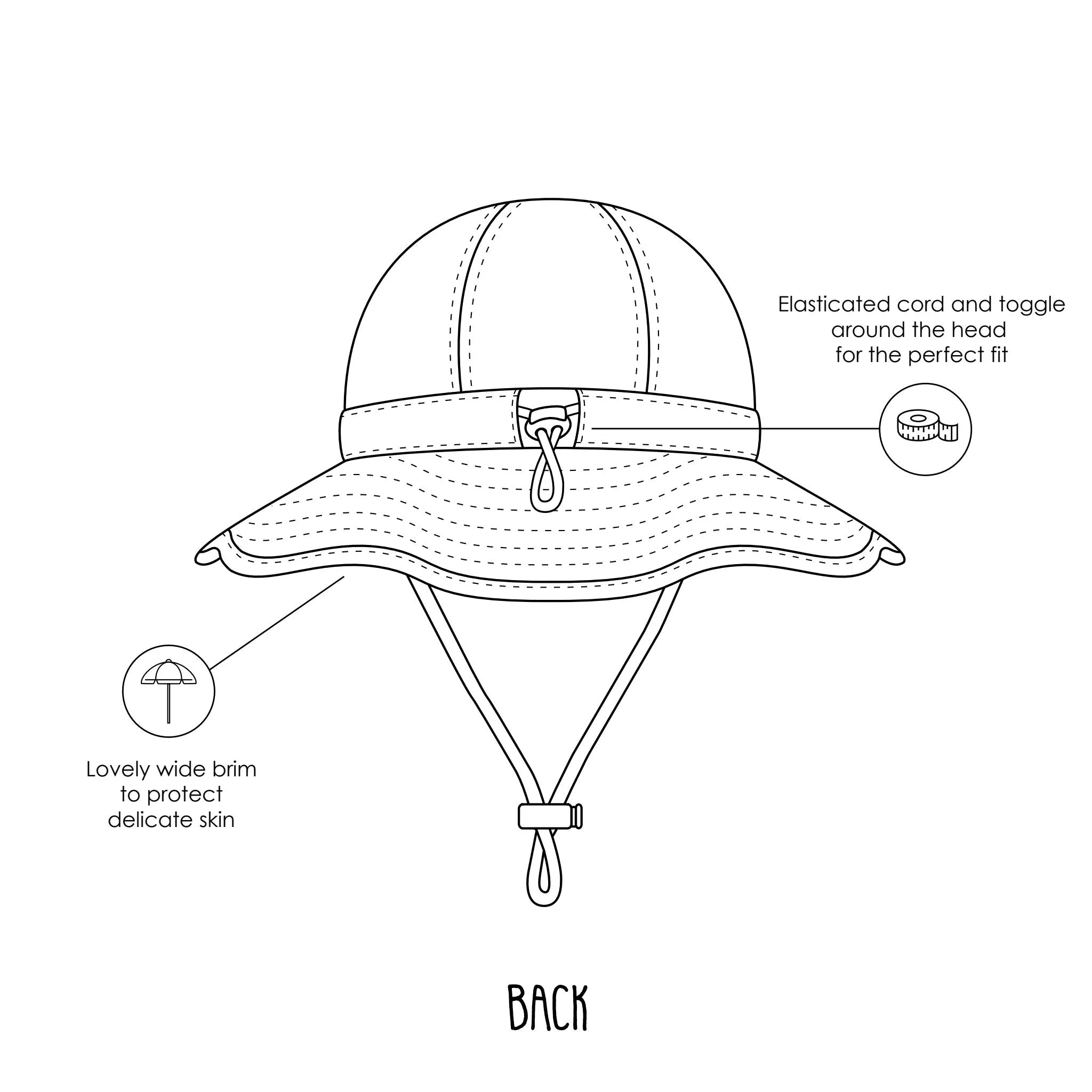 Flying Unicorns Wide Brim Infant Sunhat