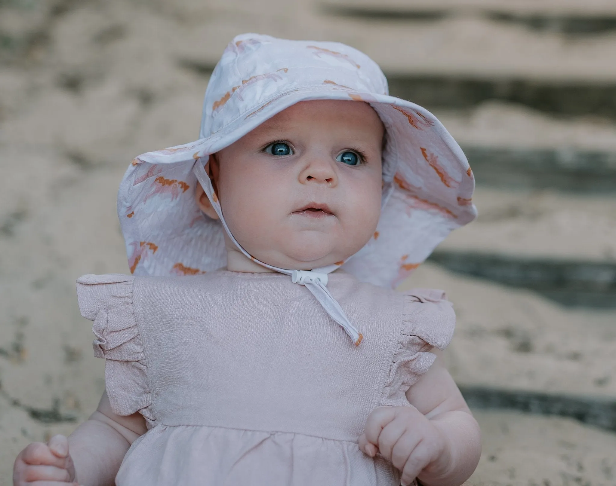 Flying Unicorns Wide Brim Infant Sunhat