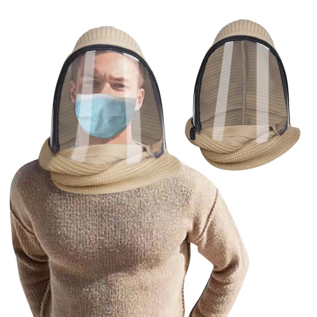 Full Face Mask Outdoor Sports Headwear Scarves Transparent Hooded Hat