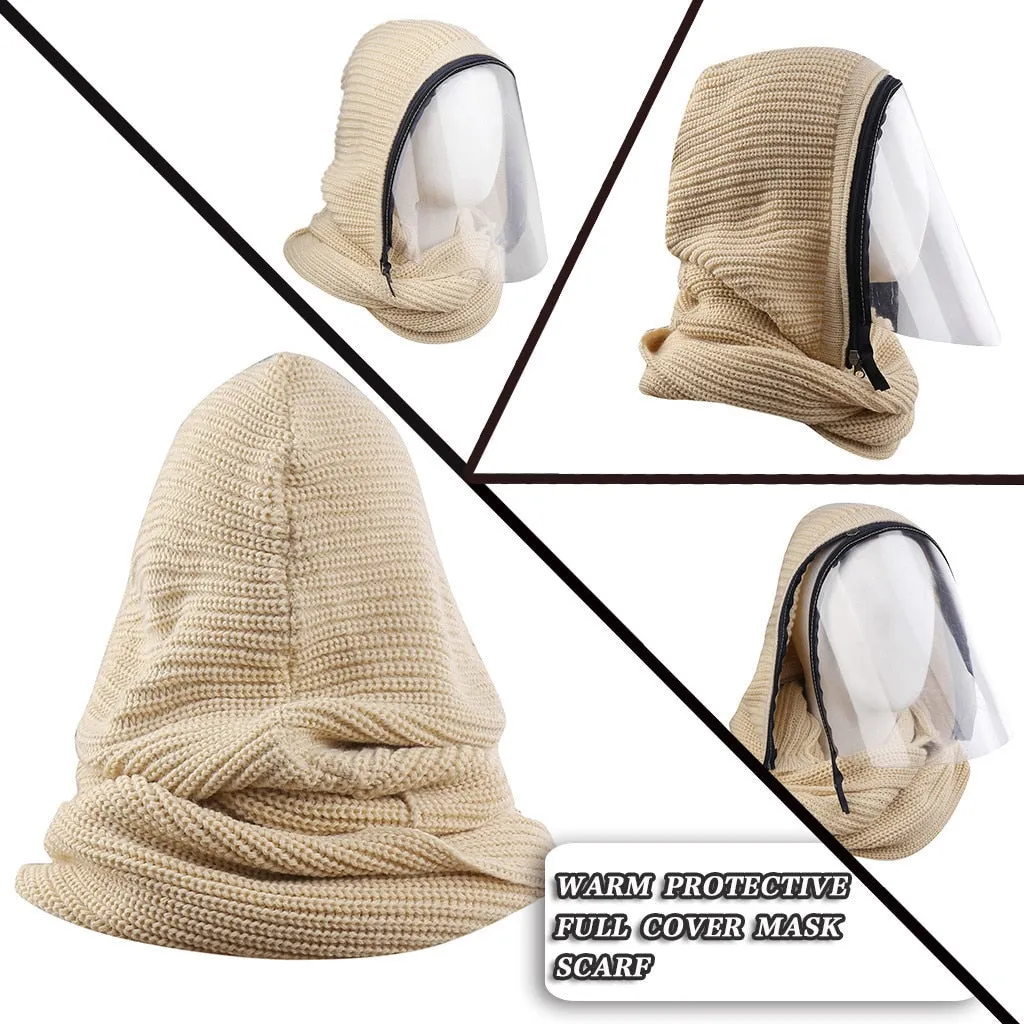 Full Face Mask Outdoor Sports Headwear Scarves Transparent Hooded Hat