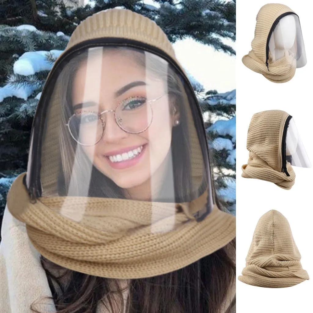 Full Face Mask Outdoor Sports Headwear Scarves Transparent Hooded Hat