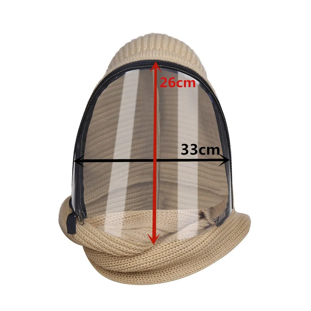 Full Face Mask Outdoor Sports Headwear Scarves Transparent Hooded Hat