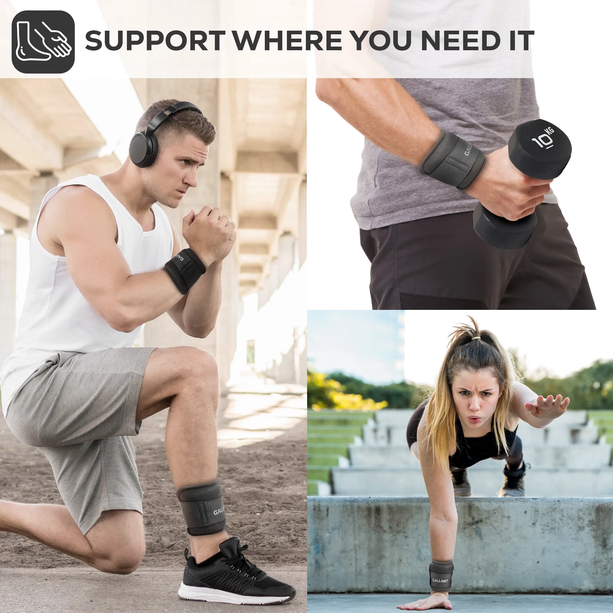 Gallant Ankle Weights For Women Men - Wrist Weights Set - Wrist and Ankle Weights