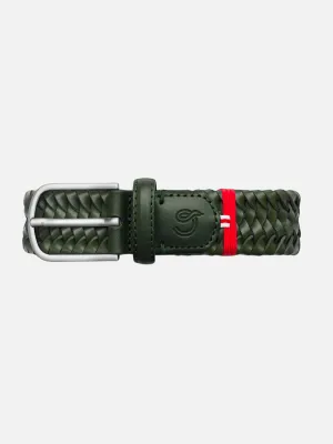 Genoa Stretch Leather Belt - Green