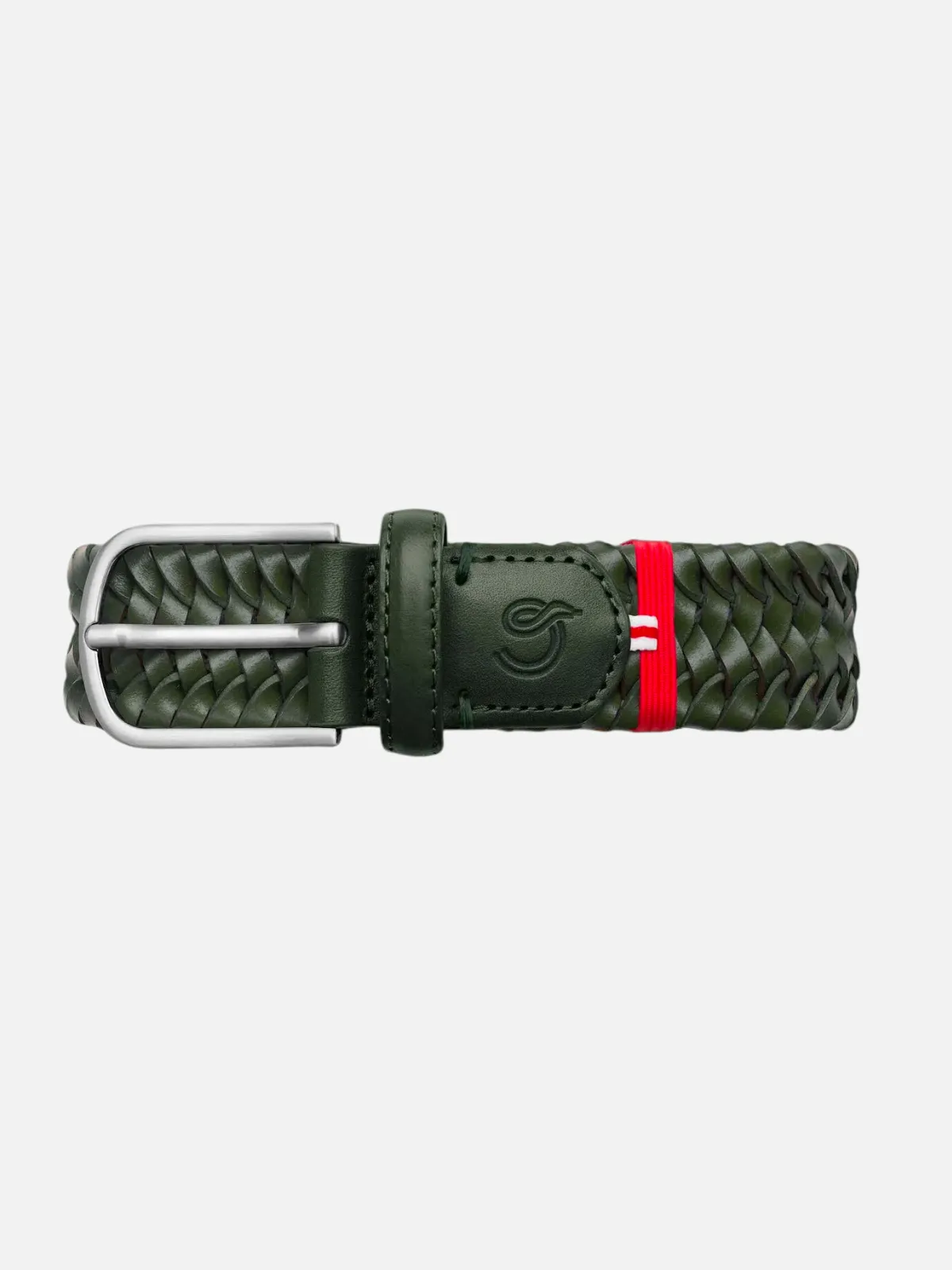 Genoa Stretch Leather Belt - Green