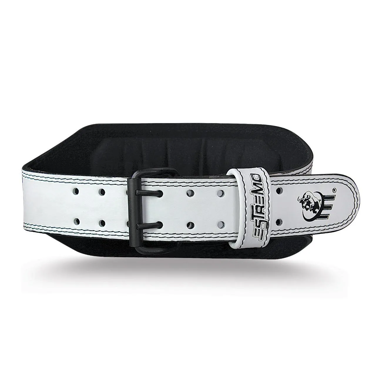Genuine Leather Weightlifting Belt 6" Wide - White