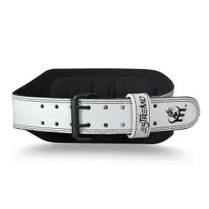 Genuine Leather Weightlifting Belt 6" Wide - White