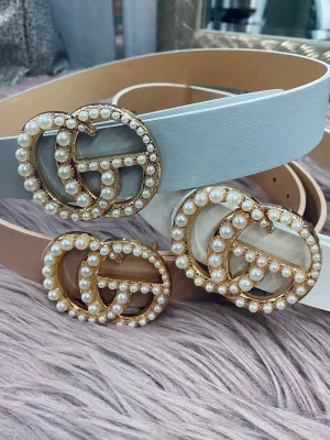 GO Inspired Belt: Pearl Buckle
