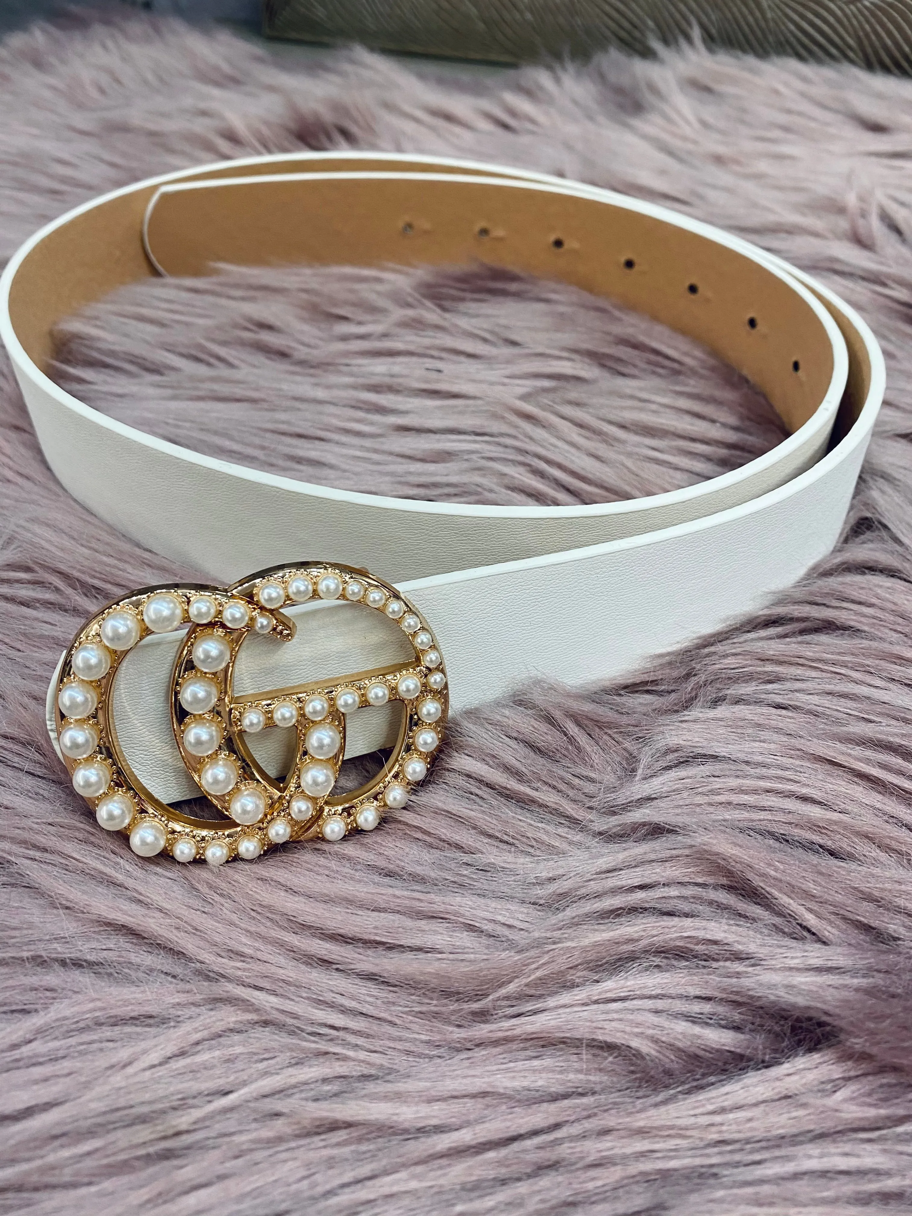 GO Inspired Belt: Pearl Buckle