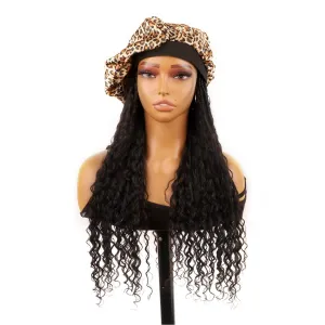 Grab & Go Boho Style Boho Braids Band Wig with Human Hair Curls for Black Women