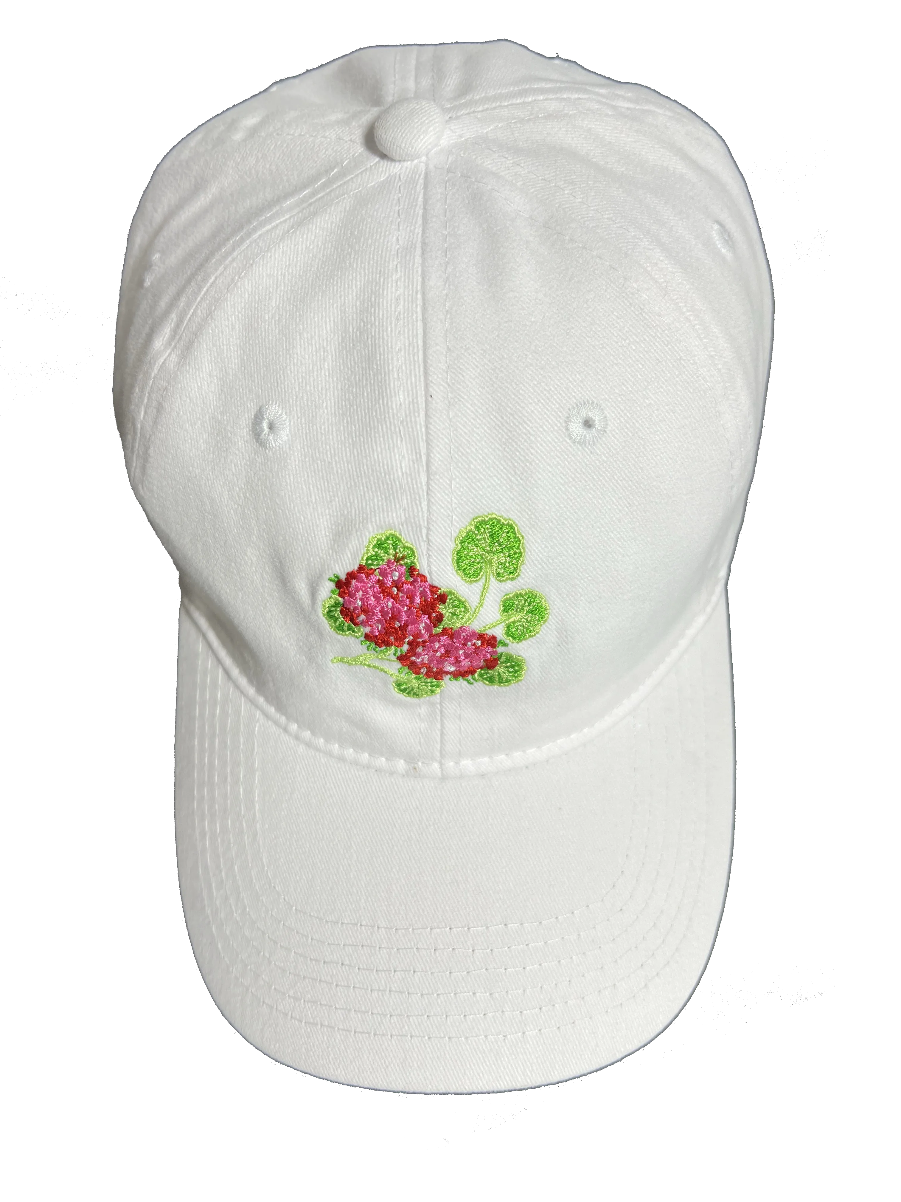 Grand Geranium Embroidered Cap