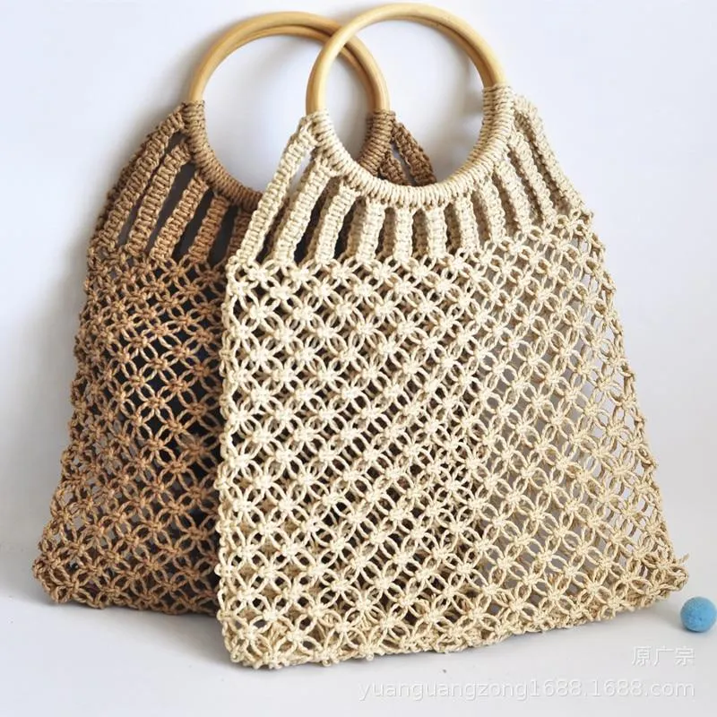 Hand-Knitted, Round Ring Bag