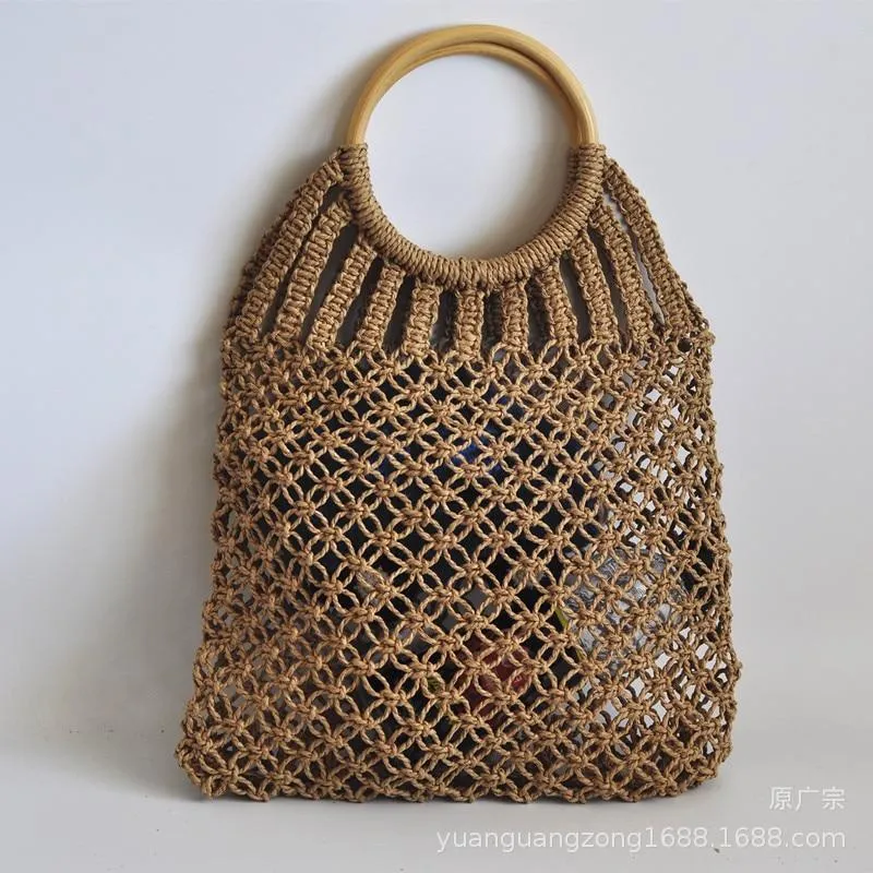Hand-Knitted, Round Ring Bag