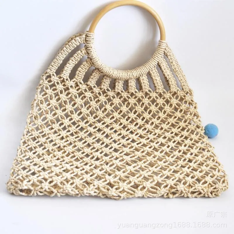 Hand-Knitted, Round Ring Bag